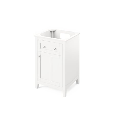 Jeffrey Alexander 24" White Chatham Vanity, Calacatta Vienna Quartz Vanity Top, undermount rectangle bowl VKITCHA24WHCQR